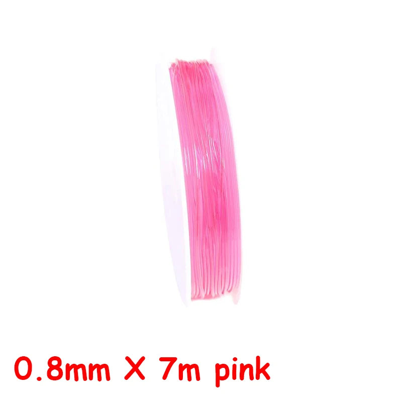 100M Plastic Crystal DIY Beading Stretch Cords Elastic Line Jewelry Making Supply Wire String jeweleri thread String Thread 0.8mm X 7m pink China