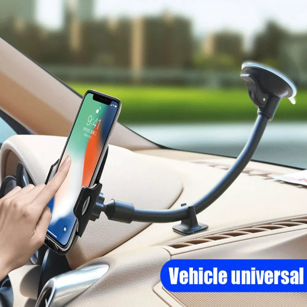 Windshield Car Phone Mount Universal Cell Phone Holder Stand Long Arm Holder for iPhone 11 12 13 Pro Xs Max Xiaomi Huawei