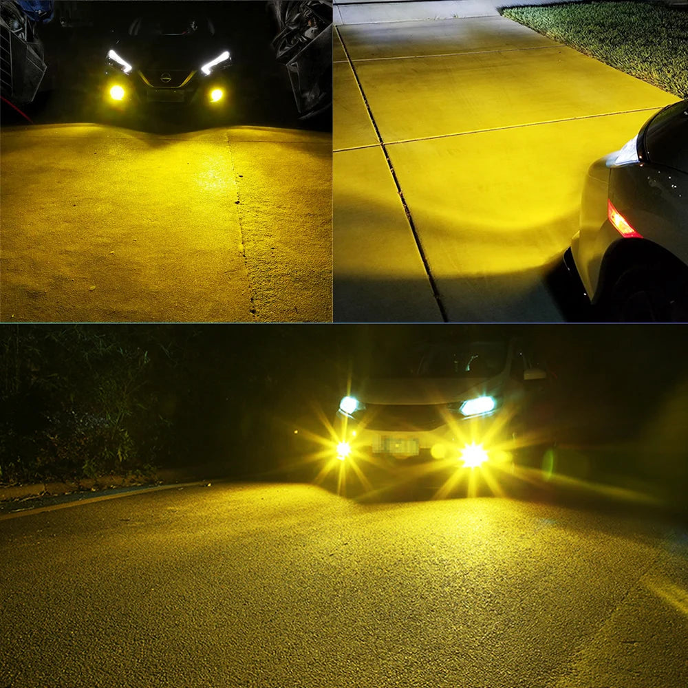 AUXITO 2x 2000LM H8 H11 H16JP H10 LED Bulb Fog Lights Canbus No Error 6500K White 3000K Golden DRL Daytime Running Car Lamp 12V