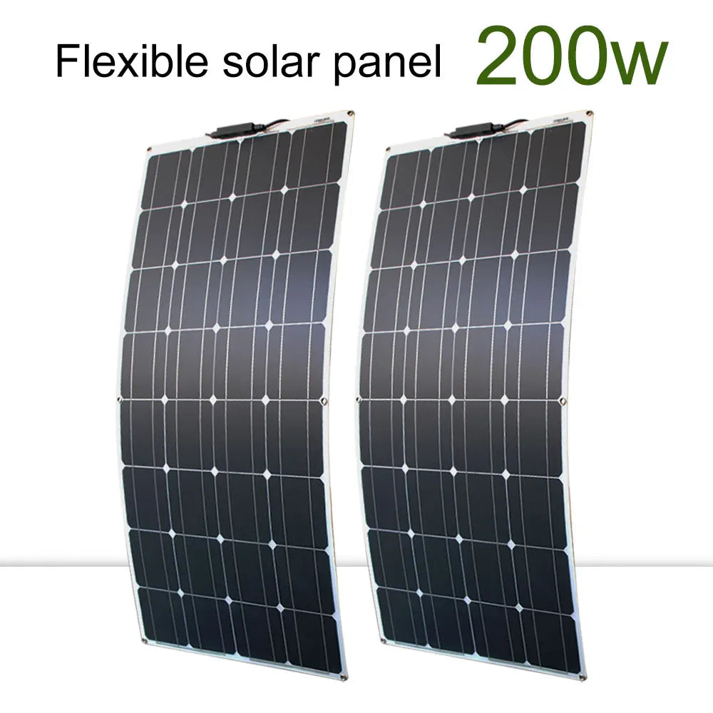 solar panel kit and 300w 200w 100w flexible solar panels 12v 24v high efficiency battery charger module 200w solar panel