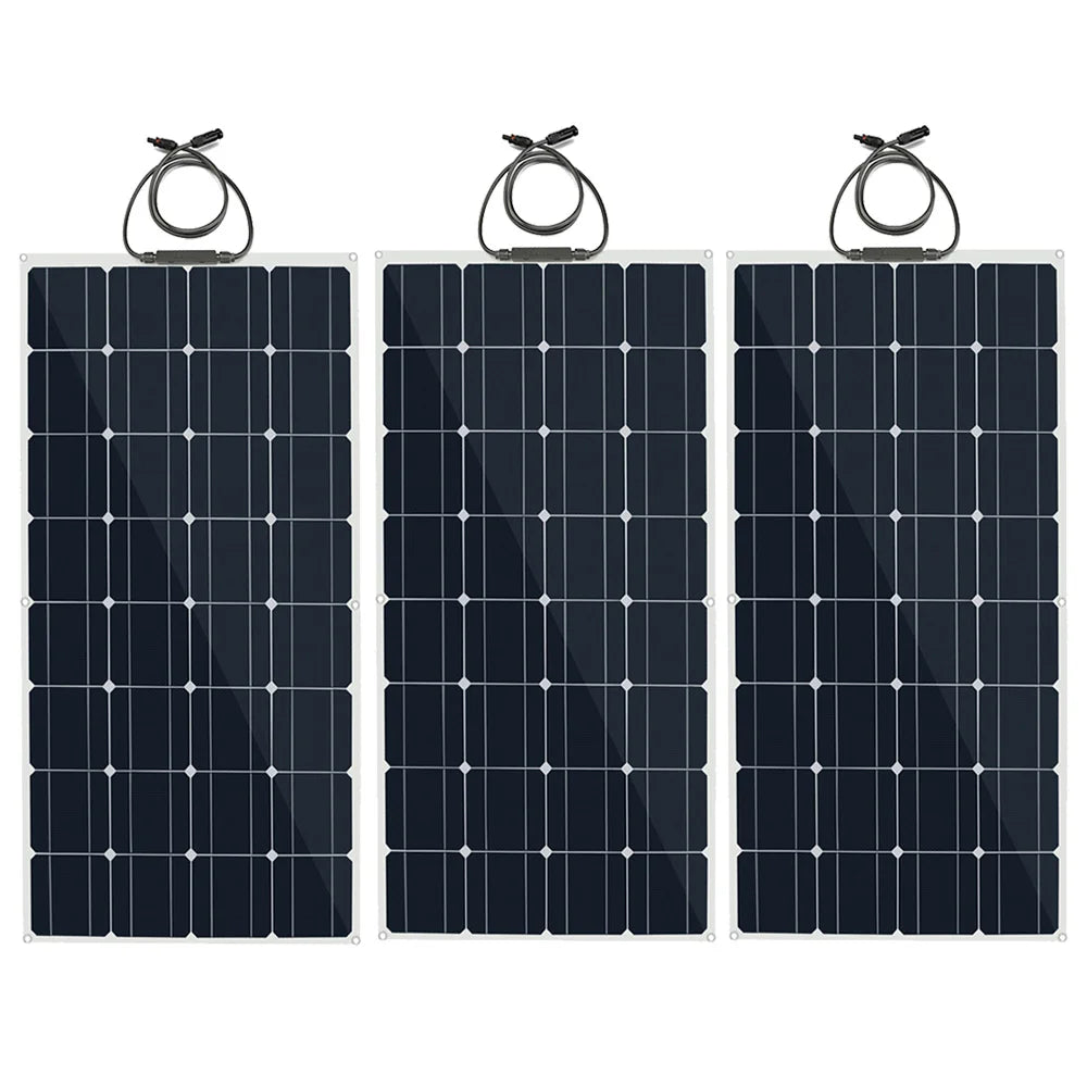 solar panel kit and 300w 200w 100w flexible solar panels 12v 24v high efficiency battery charger module