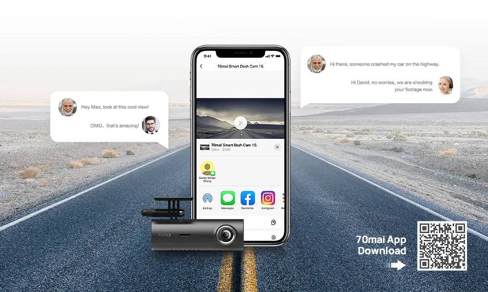 70mai Smart Dash Cam 1S English Voice Control 70 mai Car Camera 1080P 130FOV Wifi 70mai Car DVR Car Recorder Auto Recorder Wifi