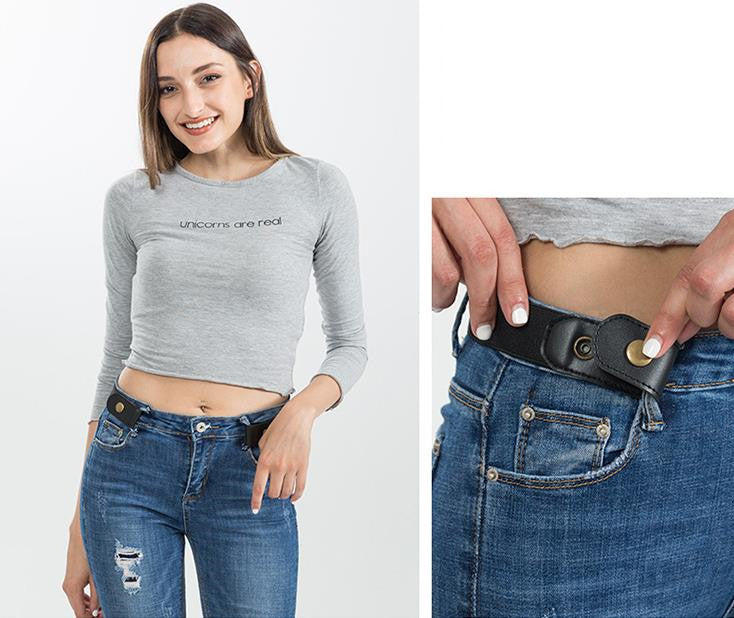 Women/Men No Bulge No Hassle Waist Belt Adjustable Belts for Jean Pants Dresses No Buckle Stretch Elastic Invisible Waist Belt