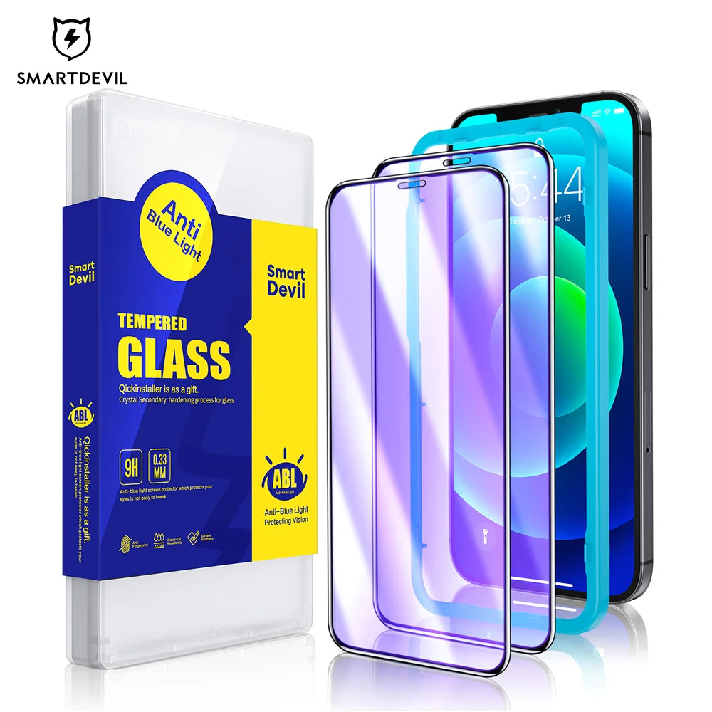 Tempered Glass Screen Protector For iPhone 13 Pro Max Full Cover Glass For iPhone 13 mini Anti Blue Light