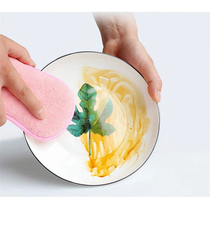 Kitchen Cleaning Magic Sponge Dishcloth Double Sided Scouring Pad Rag Scrubber Sponges For Dishwashing Pot Kitchen Cleaning Tool