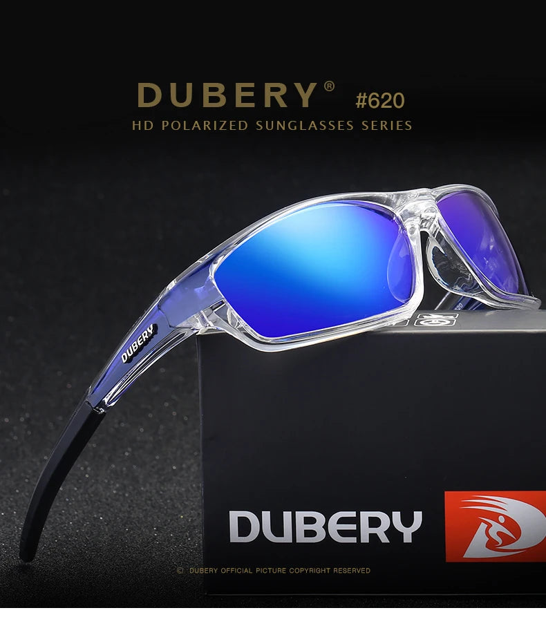 DUBERY® Brand Design Men's Glasses Polarized Black Driver Sunglasses UV400 Shades Retro Fashion Sun Glass For Men Model 620