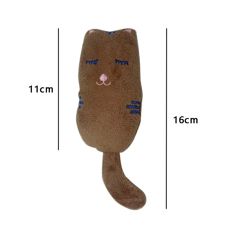 Teeth Grinding Catnip Toys Interactive Plush Cat Toy Pet Kitten Chewing Claws Thumb Bite Cat mint For Cats Funny Little Pillow coffee