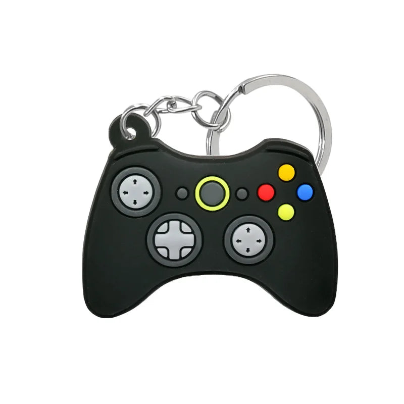 1PCS PVC new style Game Machine Keychain & Keyring Cute Gamepad Joystick Key Chain Keychains Bag Car Hanging fit men boy keys 7060-12