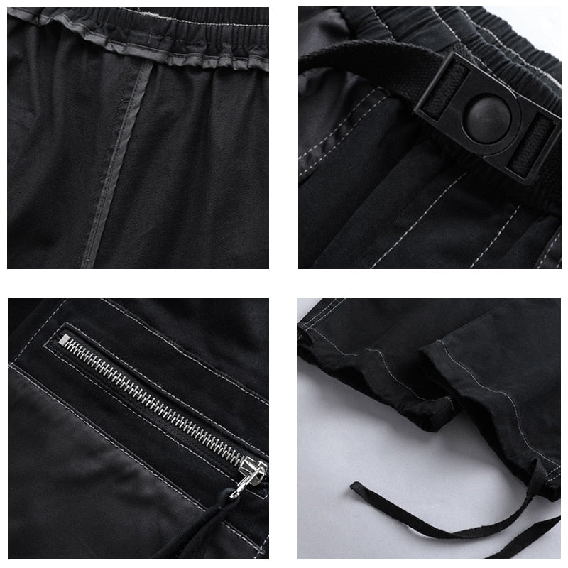 Hip Hop Cargo Pants Men Fashion Harajuku Black Harem Pant Streetwear Joggers Sweatpant Multi-Pocket Casual Mens Pants