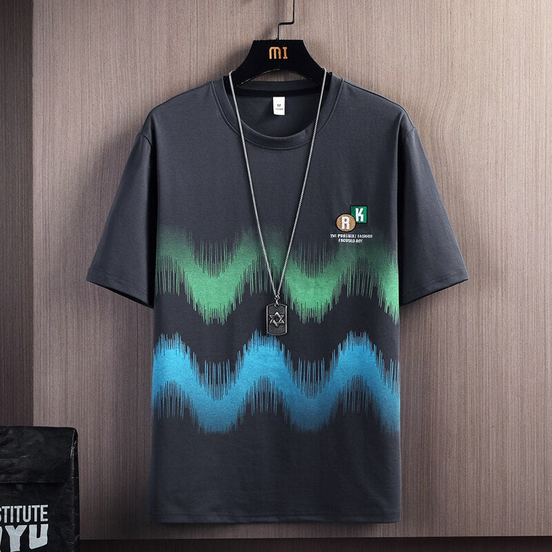 Hip Hop Loose Mens Streetwear T-shirts Casual Classic Summer Short Sleeves Black White Tshirt Tees Plus Oversize 2328 No Necklace 4