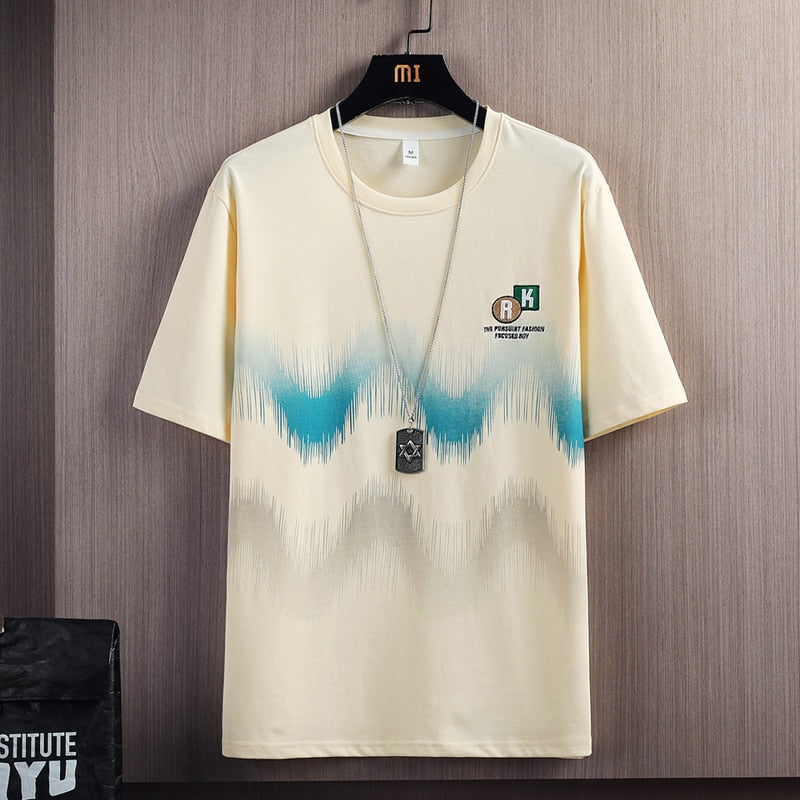 Hip Hop Loose Mens Streetwear T-shirts Casual Classic Summer Short Sleeves Black White Tshirt Tees Plus Oversize