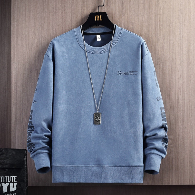 Hoodies Sweatshirt For Men's Grey Blue Hip Hop Punk Pullover Streetwear Casual Fashion Clothes 3011 No necklace 2