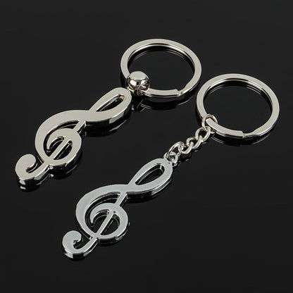 Hot New Metal Musical note Key chain Cool Luxury Car Key Ring Musical Bag pendant Keychains Music Score For Gift jewelry