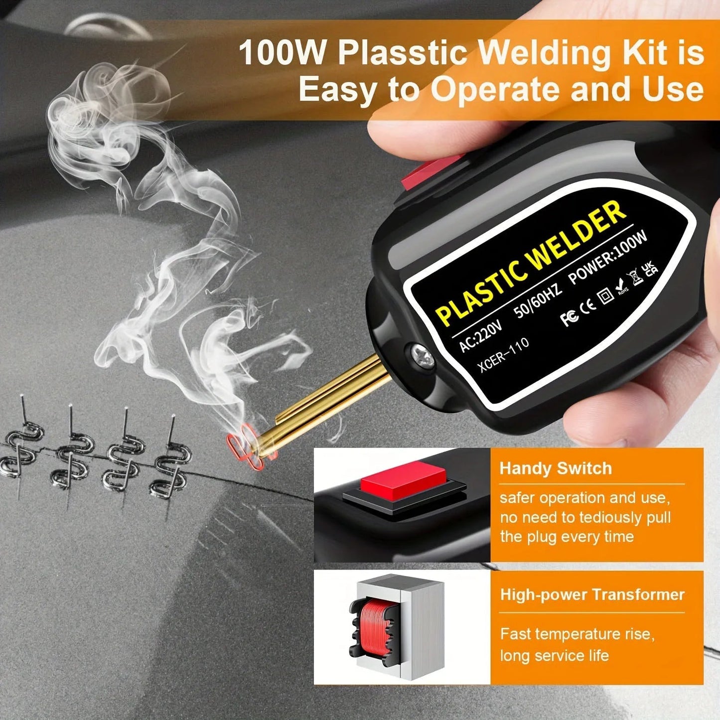 Hot Stapler Plastic Welding Machine Bumper Repair Kit Soldering Iron For Plastic Repair Car Bumper Repair Welding Gun