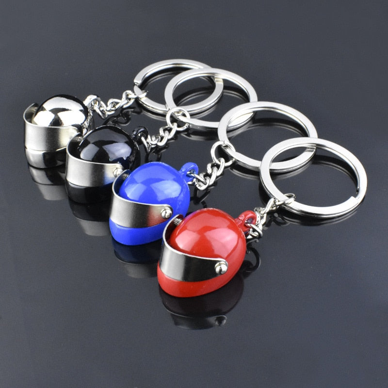 Hot metal Motorcycle Helmet Key Chain Fashion Stereo Motorcycle Helmets Safety Auto Bag Car Key Ring KeyChain Gift jewelry