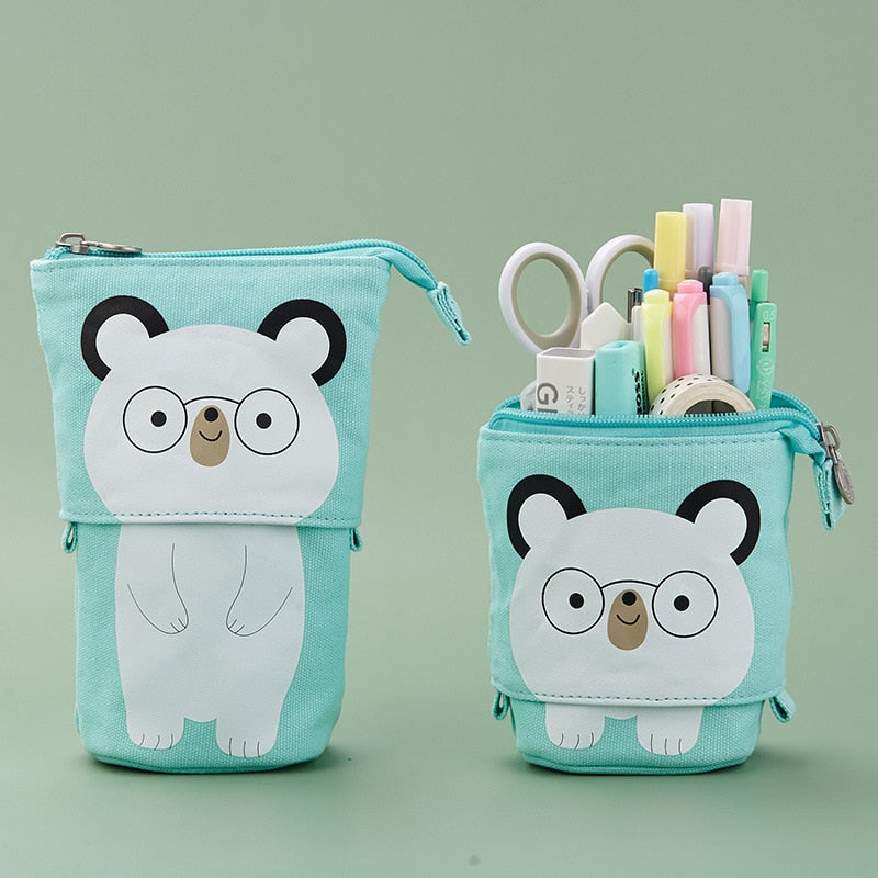 Kawaii Cat Bear Sheep Pencil Bag Pen Case Flexible Big Capacity Fabric Quality Pencil Box Kids Gift School Supplies Stationery 9-Doctor bear