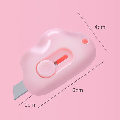 Kawaii Mini Utility Knife Clouds Retractable Portable Letter Opener Cute Scrapbooking ToolsExpress Box Knife Paper Stationery