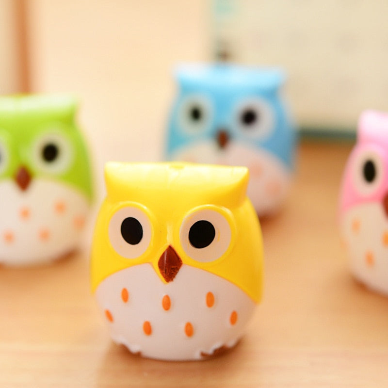 Kawaii Novelty Double Hole Owl Pencil Sharpener Creative Children's Gift Stationery School Supplies