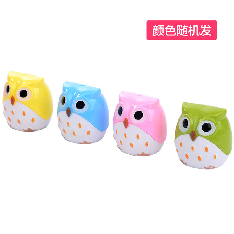 Kawaii Novelty Double Hole Owl Pencil Sharpener Creative Children's Gift Stationery School Supplies