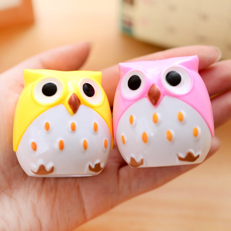 Kawaii Novelty Double Hole Owl Pencil Sharpener Creative Children's Gift Stationery School Supplies