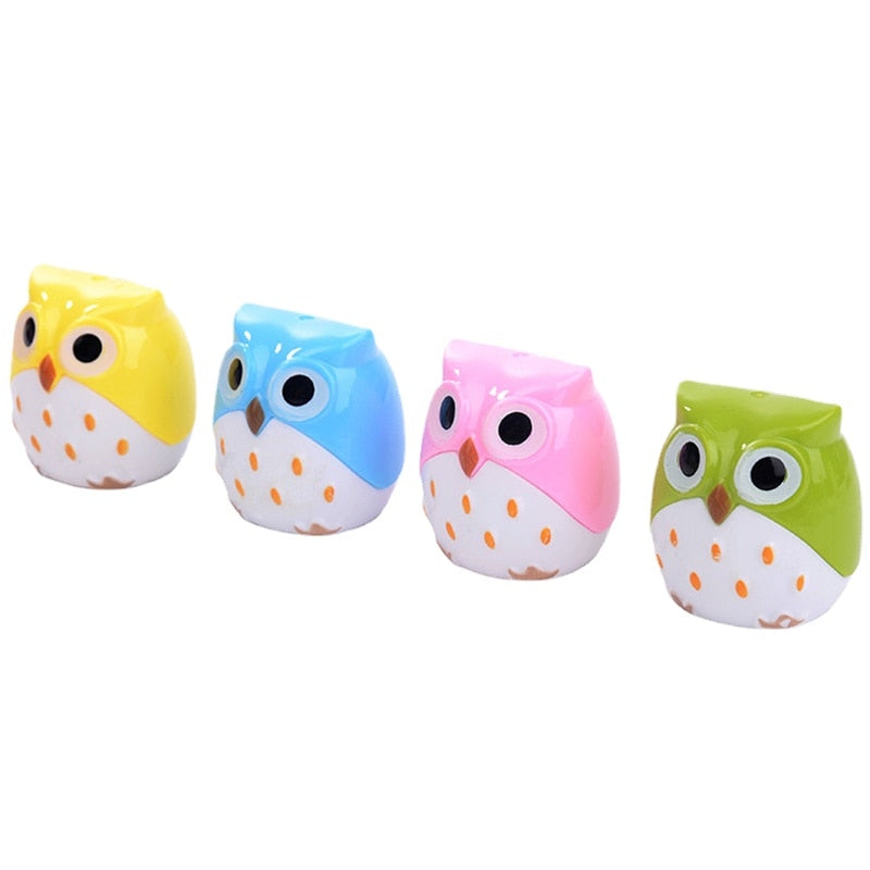 Kawaii Novelty Double Hole Owl Pencil Sharpener Creative Children's Gift Stationery School Supplies