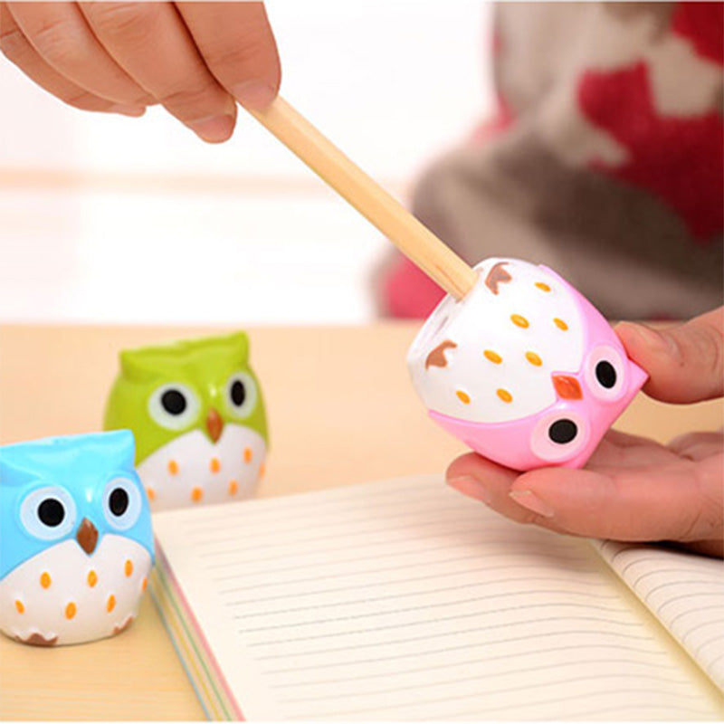 Kawaii Novelty Double Hole Owl Pencil Sharpener Creative Children's Gift Stationery School Supplies