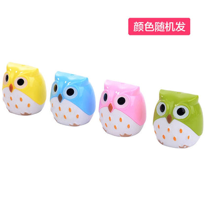 Kawaii Novelty Double Hole Owl Pencil Sharpener Creative Children's Gift Stationery School Supplies Default Title