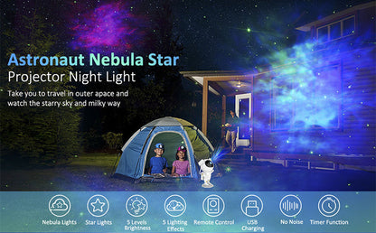 Kids Star Projector Night Light with Remote Control 360°Adjustable Design Astronaut Nebula Galaxy Lighting for Children Adults