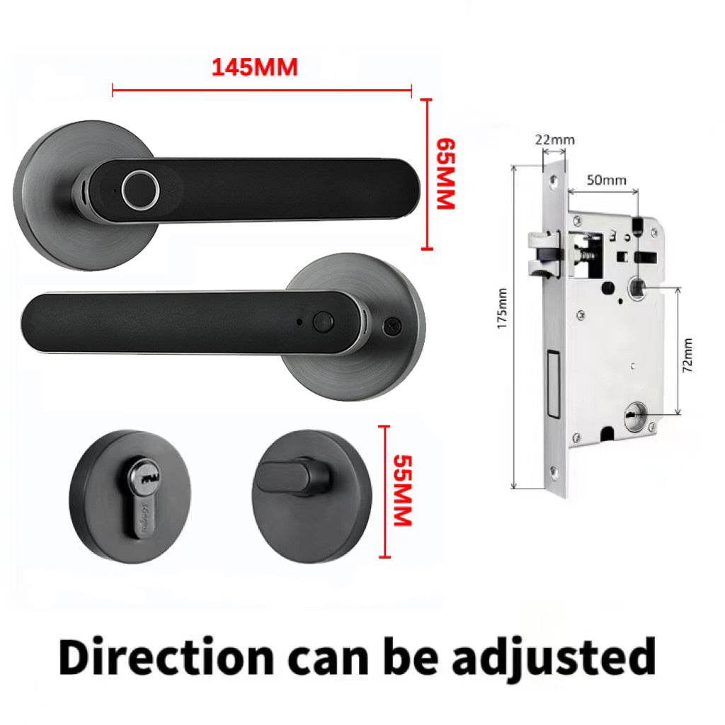 Kingku Smart Biometric Door Handle Lock 5072 gun