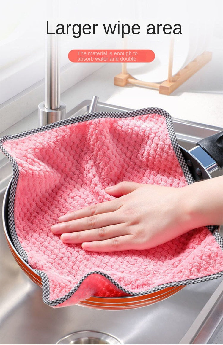 Kitchen Daily Dish Towel Dishcloth Rag Utensils for Kitchen Cleaning Products for Home Absorbent Scouring Pad