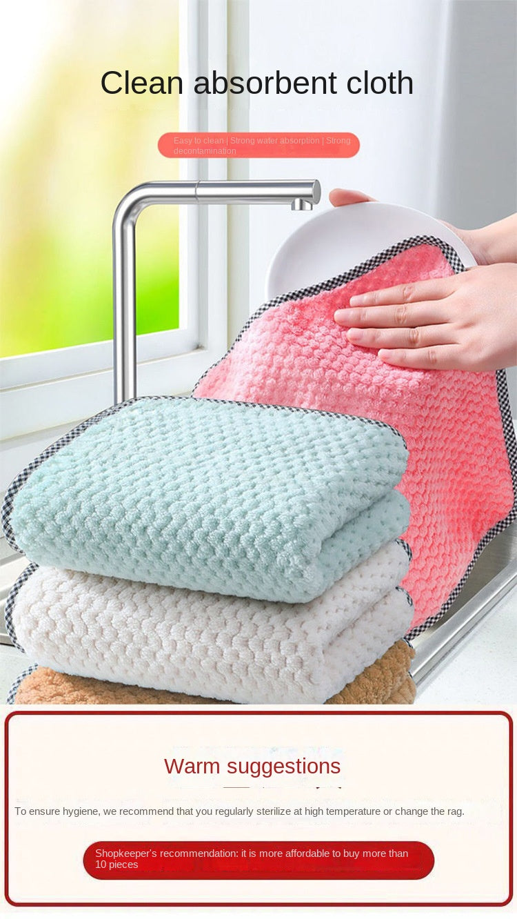 Kitchen Daily Dish Towel Dishcloth Rag Utensils for Kitchen Cleaning Products for Home Absorbent Scouring Pad