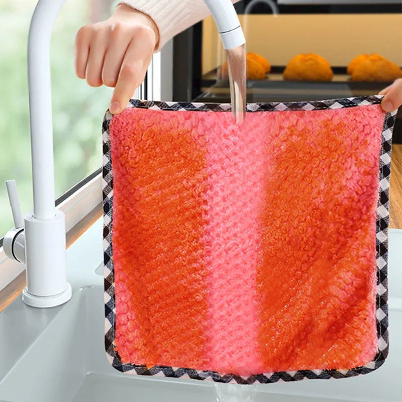 Kitchen Daily Dish Towel Dishcloth Rag Utensils for Kitchen Cleaning Products for Home Absorbent Scouring Pad