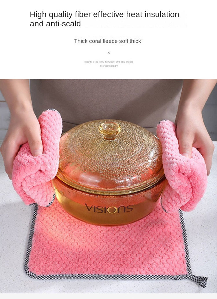 Kitchen Daily Dish Towel Dishcloth Rag Utensils for Kitchen Cleaning Products for Home Absorbent Scouring Pad