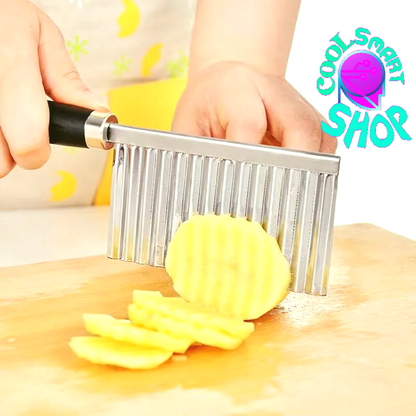 Kitchen Gadget Stainless Steel Potato Cutting Wavy Edged Knife Fries Slicer Fancy Potato Chopper Cutter Vegetable Fruit Tools