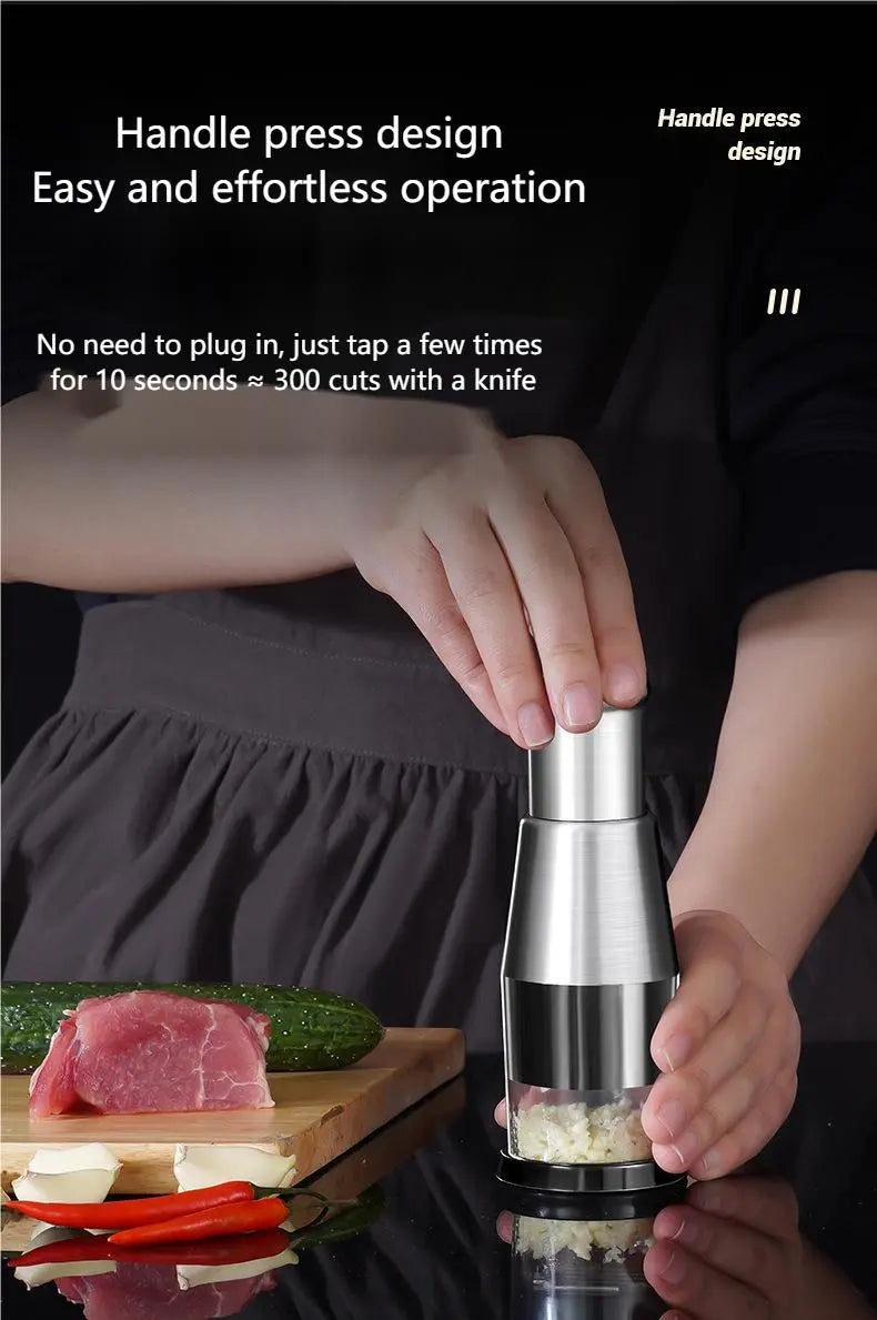 Kitchen Gadgets Garlic Press Manual Garlic Cutter Crusher Stainless Steel Pat Knife Handheld Food Chopper Slicer Garlic Chopper