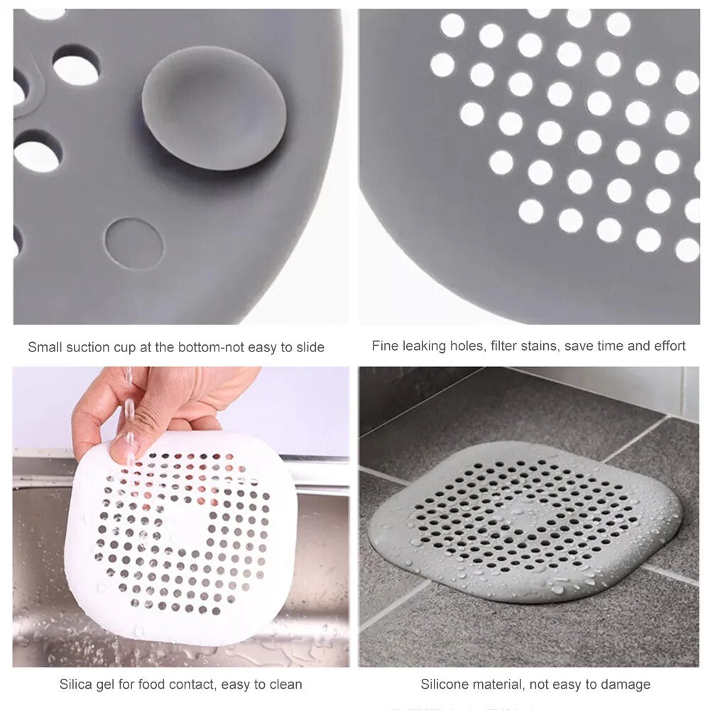 Kitchen Hair Sink Filter Silicone Anti-blocking Bathtub Stopper Bathroom Floor Drain Cover Hair Catchers Shower Sink Strainers