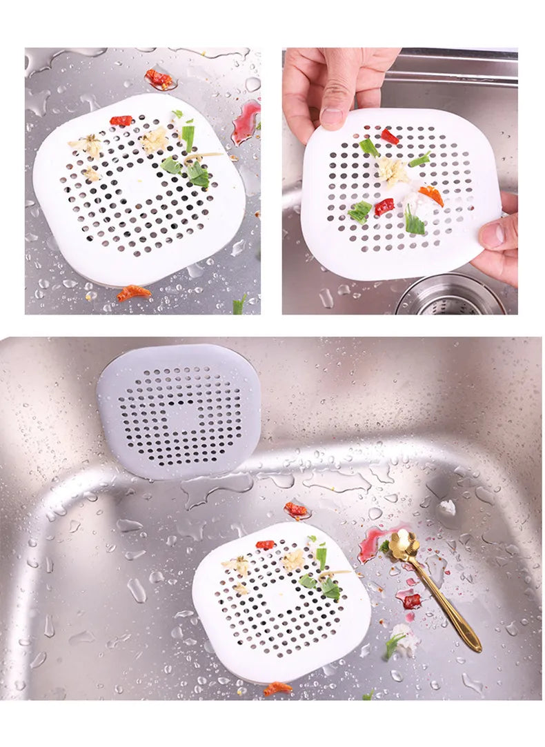 Kitchen Hair Sink Filter Silicone Anti-blocking Bathtub Stopper Bathroom Floor Drain Cover Hair Catchers Shower Sink Strainers