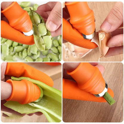 Kitchen Tool Accessories Finger Protector Silicone Thumb Knife Gears Cutting Gloves Vegetables Picking Knife Plant Blade Scissor