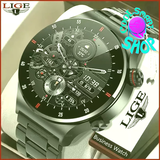 LIGE ECG+PPG Bluetooth Call Smart Watch Men 2023 Sports Bracelet NFC Waterproof Custom Watch Face Men SmartWatch For IOS Android
