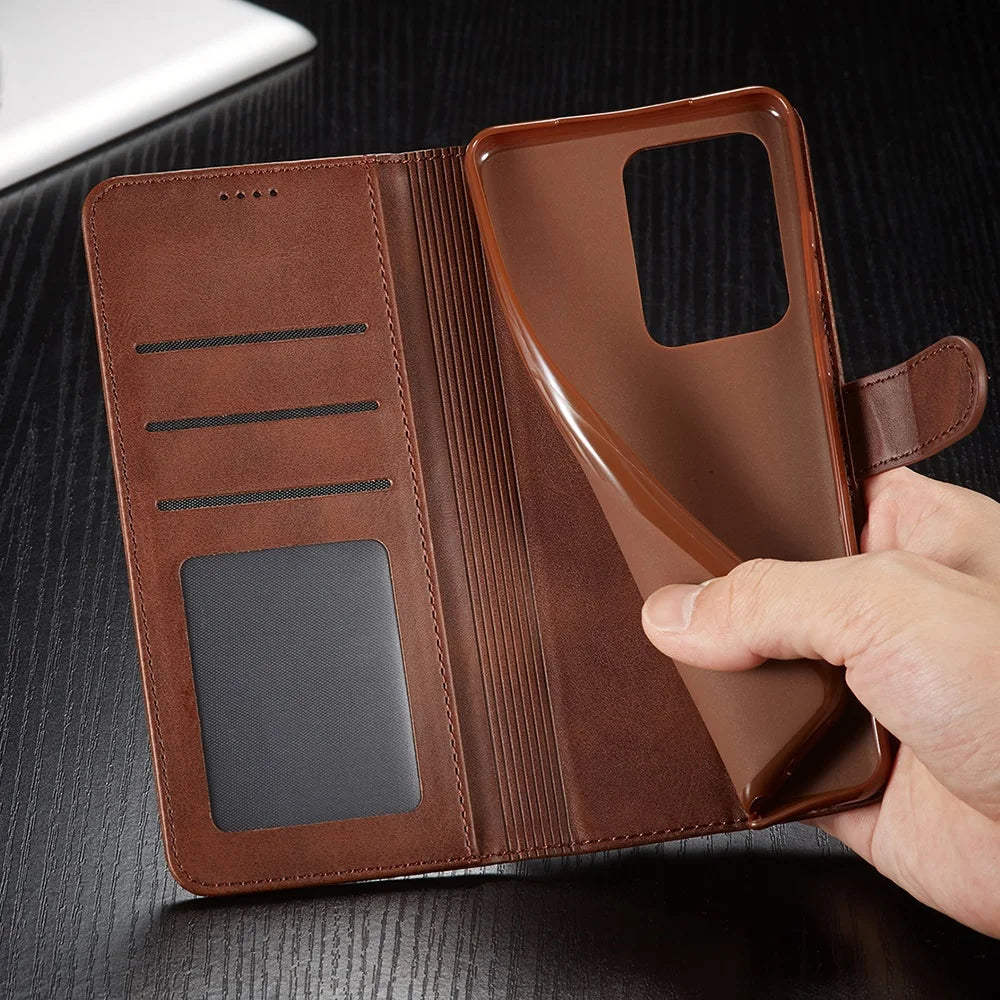 Leather Case for Samsung Galaxy S20 FE S21 Ultra A71 A51 Note 20 10 Plus A70 A50 A20 A52s S9 S8 Plus S7 Edge Wallet Flip Cover