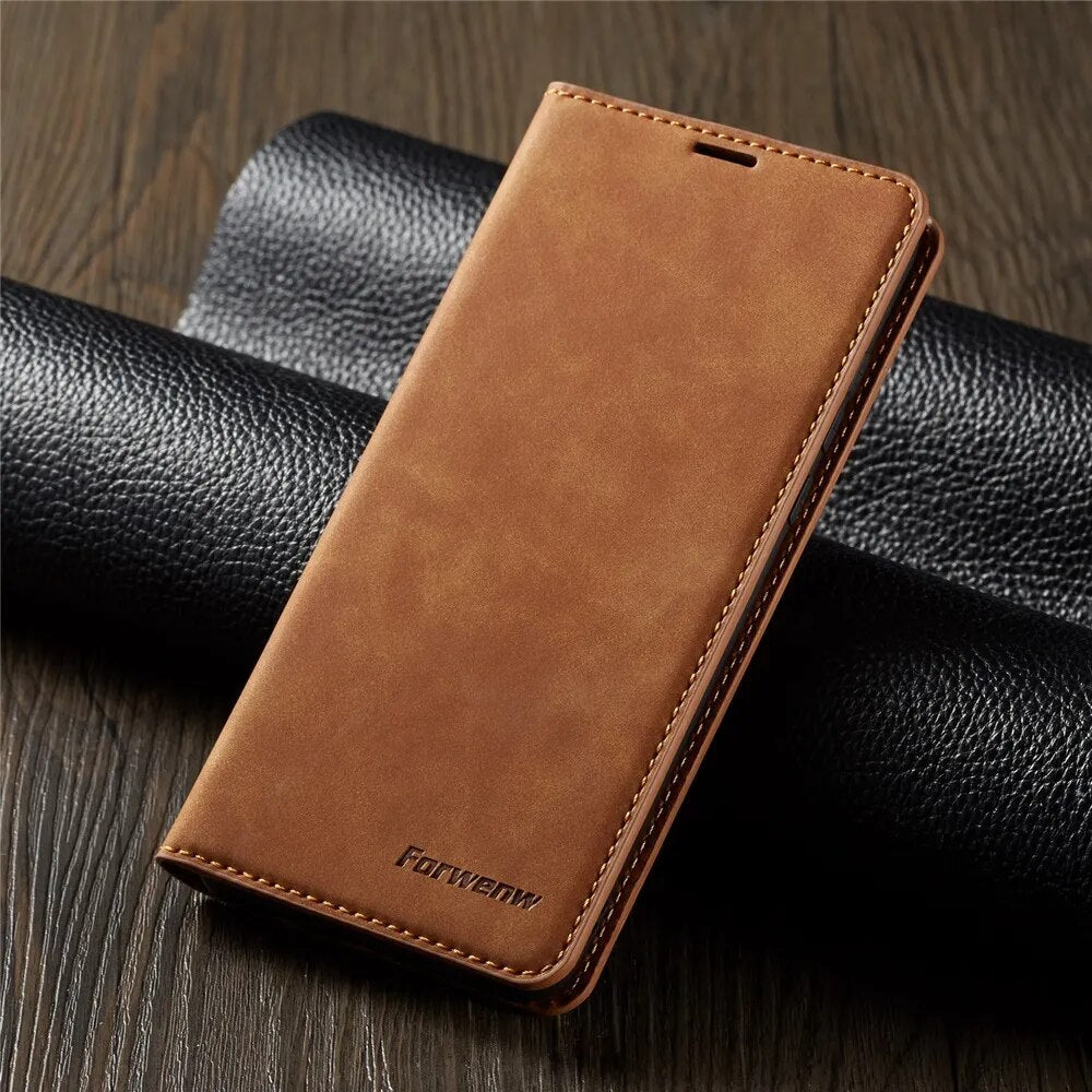 Leather Wallet Case for Huawei P30 P20 P40 Pro Lite Flip Cover Mate 20 30 Pro Lite P Smart Plus 2019 2020 Folio Coque Card Slots Brown