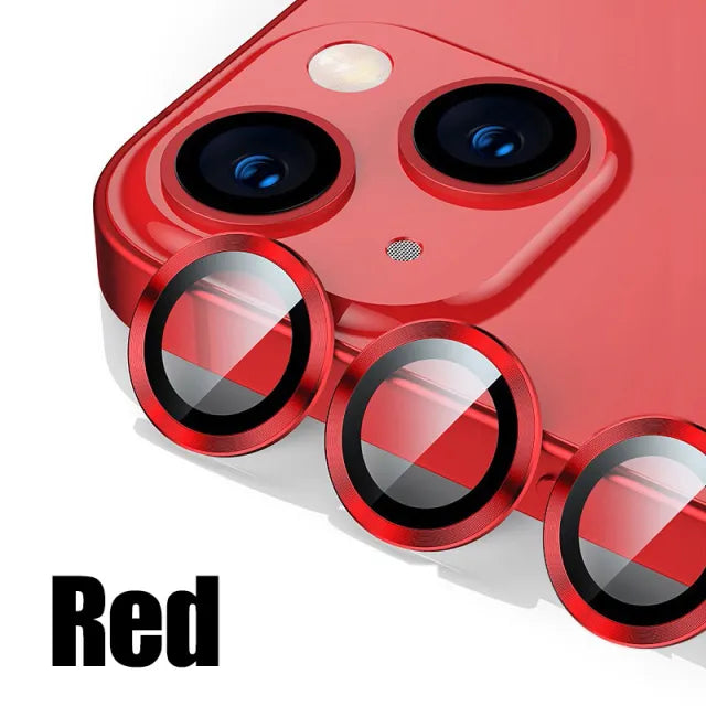 Lens Protector Glass for iPhone 12 Pro Max Plus Camera Lens Protection For iPhone Mini Metal Ring Camera Film Red