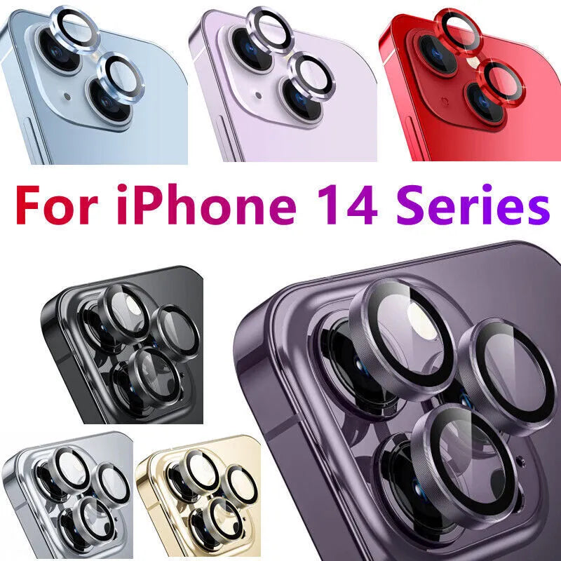 Lens Protector Glass for iPhone 14 Pro Max 14 Plus Camera Lens Protection For iPhone Mini Metal Ring Camera Film