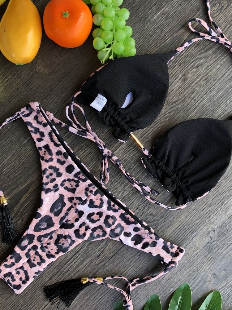 Leopard Printed Bikinis 2023 Biquini Maillot De Bain Femme Female Bathing Suit Women Swimsuit Sexy Push Up Swimwear Bikini Set