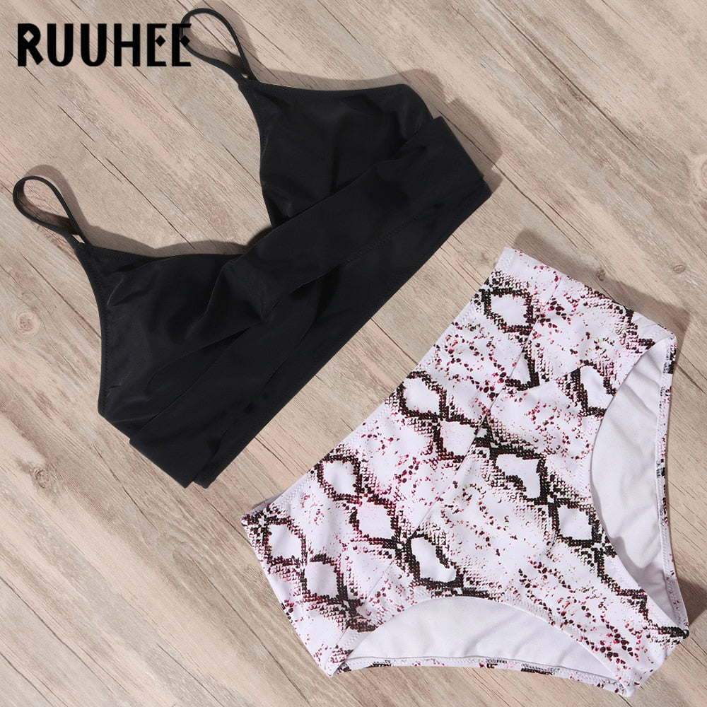 Leopard Swimwear Bikini Women High Waist Bikini Women Bathing Suit Swimsuit Female with Pad Push Up Swimwear Women