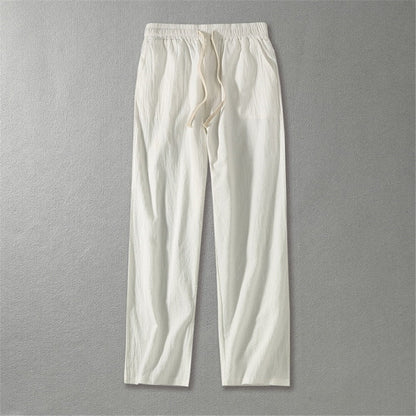 Linen Pants Men Plus Size 9XL 8XL Pants Summer Linen Trousers Male Fashion Casual Solid Color Pants Big Size 8XL 9XL white