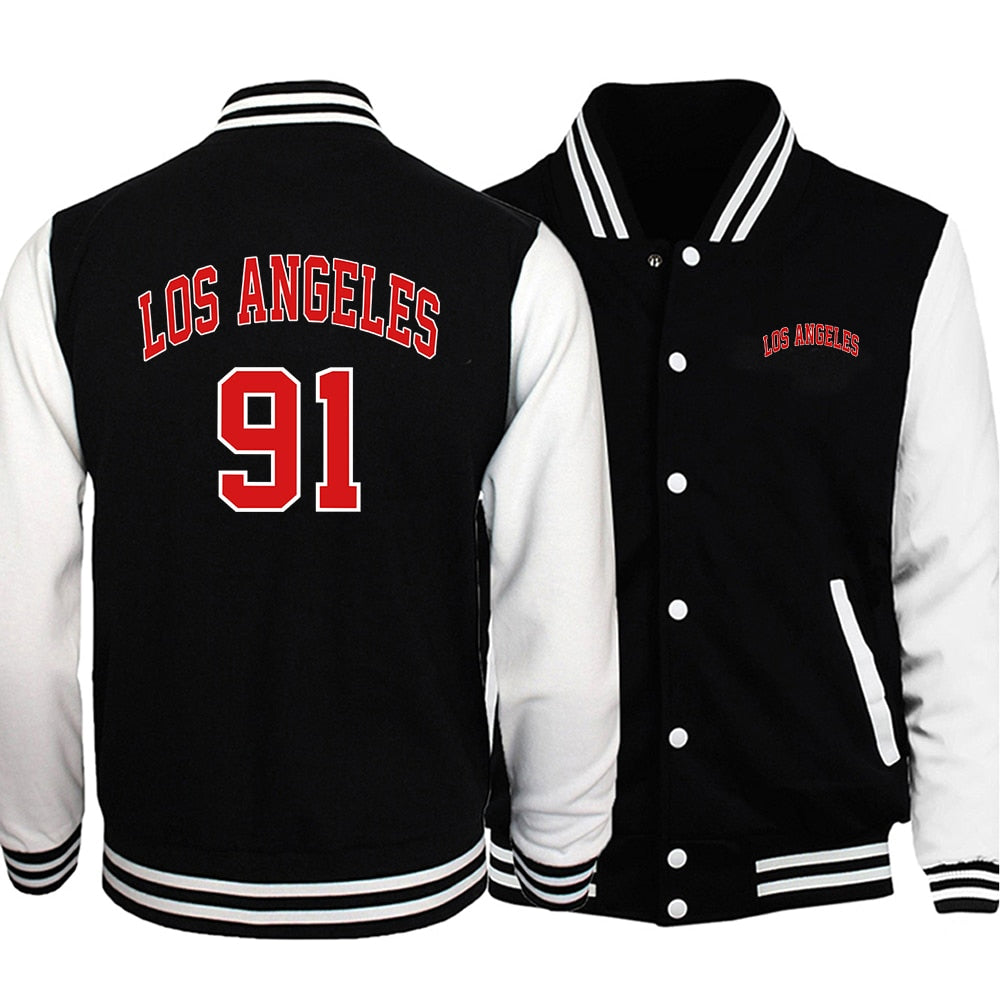 Los Angeles, California USA City Retro Letter Mens Clothes Loose Fashion Baseball Uniform Casual New Tops Comics Male Jackets X1044-E3057