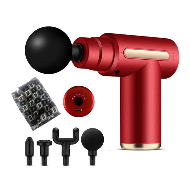 Massage Gun Electric Massager Portable Percussion Muscle Relax Pain Relief Body Neck Back Vibration Massaged red without box