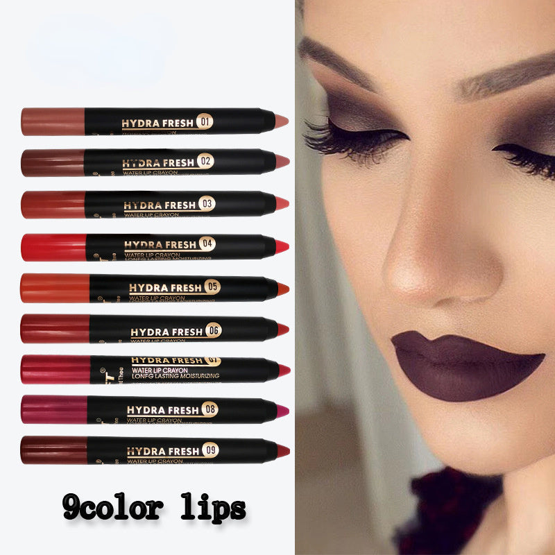 Matte Velvet Lipstick Pencil Waterproof Long Lasting Sexy Red Lip Sticks Non-Stick Cup Makeup Lip Tint Pencil Cosmetics 9 Colors