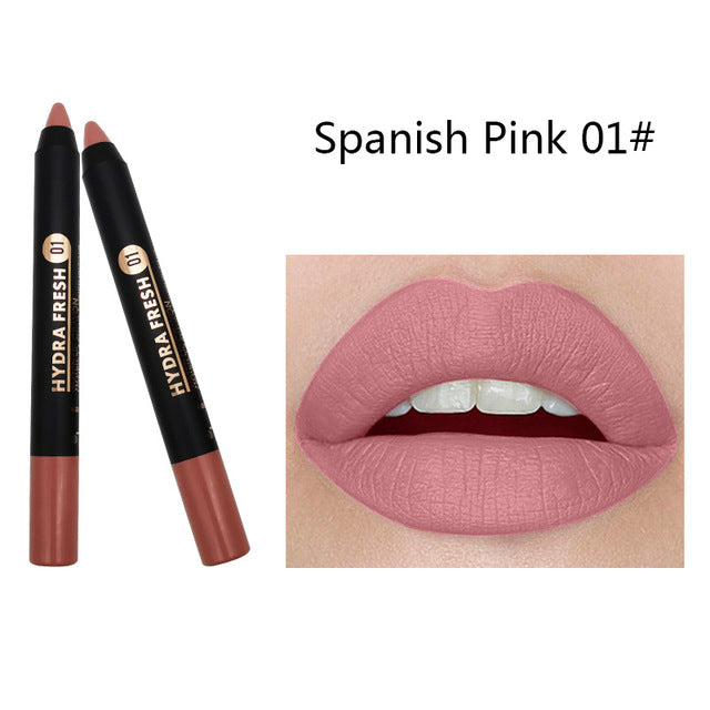 Matte Velvet Lipstick Pencil Waterproof Long Lasting Sexy Red Lip Sticks Non-Stick Cup Makeup Lip Tint Pencil Cosmetics 9 Colors 01